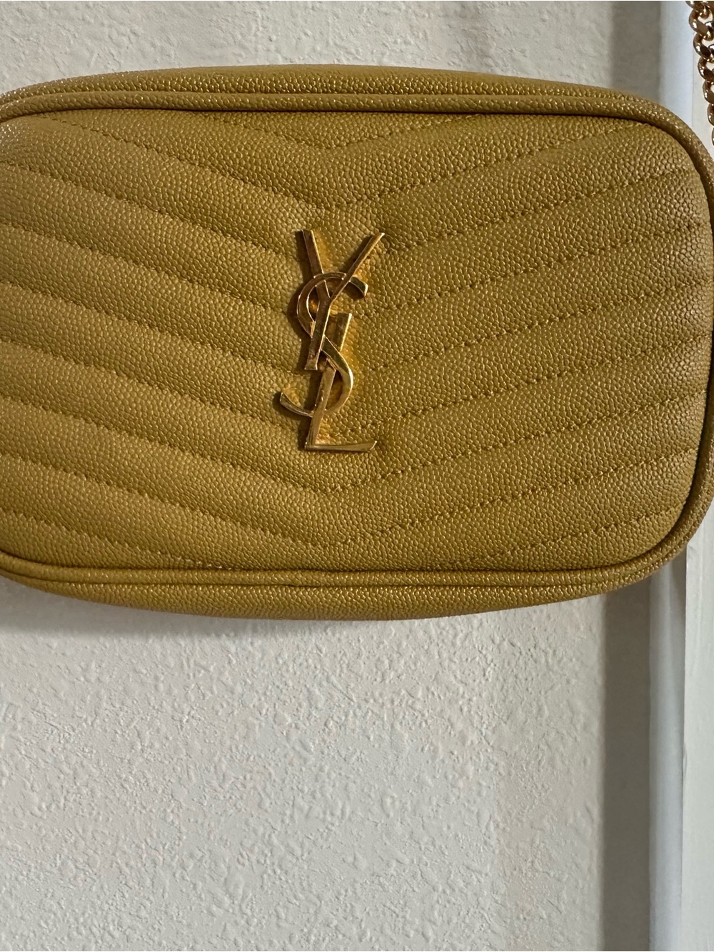 Saint Laurent Yellow Quilted Lou Camera Crossbody with Tassel - Picture 6 of 16